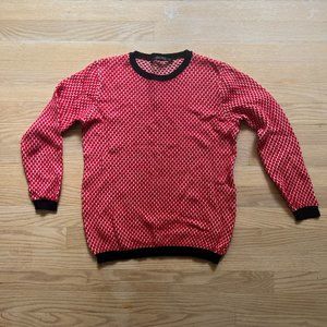 Vintage Zara Sweater - Red & White Knit Pattern W… - image 1